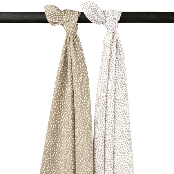Meyco Cheetah Swaddle Taupe 2 Stuks 3 Meyco Cheetah Swaddle Taupe 2 Stuks
