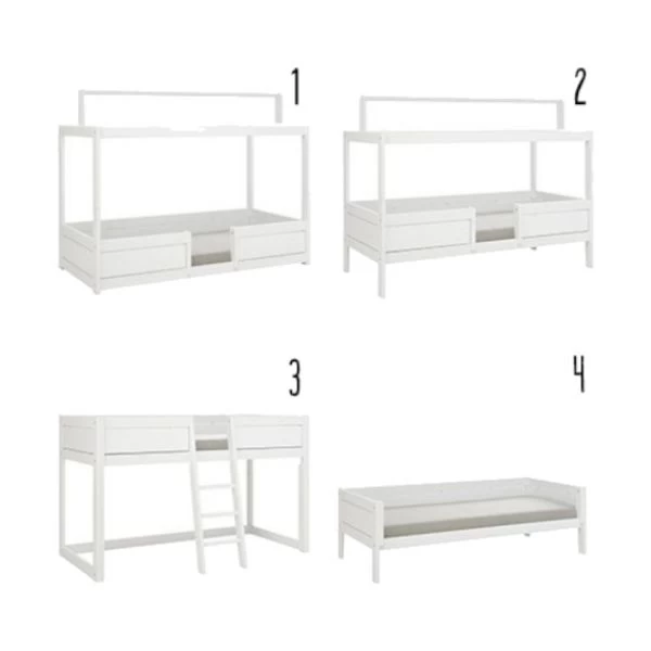 LIFETIME Kidsrooms 4 In 1 Bedcombinatie Met Dak Wit Gelakt 3 LIFETIME Kidsrooms 4 In 1 Bedcombinatie Met Dak Wit Gelakt
