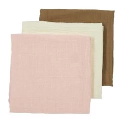 Meyco Luiers Uni - 3 Stuks - Offwhite / Soft Pink / Toffee