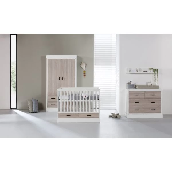 Kidsmill Newport Babykamer Wit / Eiken | Bed 60 X 120 Cm + Commode 4 Kidsmill Newport Babykamer Wit / Eiken | Bed 60 X 120 Cm + Commode - Afbeelding 2