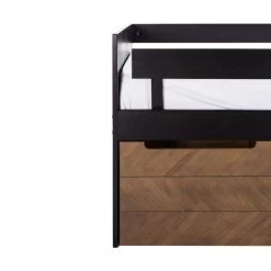 Europe Baby Beau Bedbank Zwart / Walnoot 90 X 200 Cm -Kinderproducten beau walnoot bedbank detail 1 0522