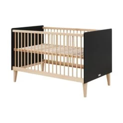 Bopita Lena Bedbank Mat Zwart / Naturel 70 X 140 -Kinderproducten bench bed 70x140 lena matt black natural 1 f8bf