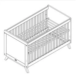 Bopita Retro Babybed Wit 70 X 140 Cm -Kinderproducten bopita retro babybed wit 70 x 140 cm tekening 9650