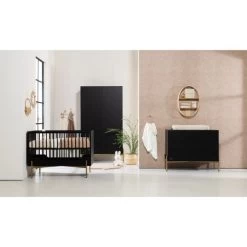 Kidsmill Boutique Babykamer Zwart / Bras | Bed 60 X 120 Cm + Commode -Kinderproducten boutique sfeer 4 90e8
