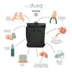 Dusq Leather Family Bag Luiertas Rugzak Night Black -Kinderproducten dusq leather family bag luiertas rugzak 2 ea8f