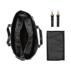 Elodie Details Tote Braided Leather Luiertas Black -Kinderproducten el506730125 tlo 02 elodie sac a langer tote braided leather 7333222011886 026e