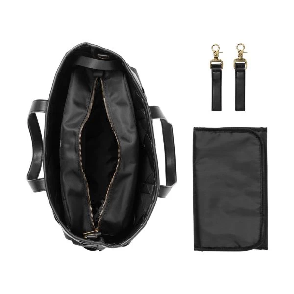 Elodie Details Tote Braided Leather Luiertas Black - Afbeelding 3