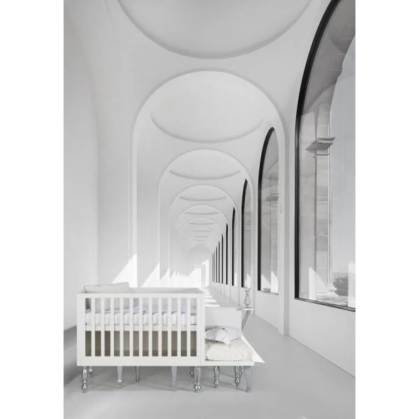 Kids Factory Glamour Pronkstuk Babybed Wit / Silver 60 X 120 Cm 4 Kids Factory Glamour Pronkstuk Babybed Wit / Silver 60 X 120 Cm - Afbeelding 2