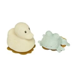 Hevea Duck & Frog Badspeeltjes Sand / Sage