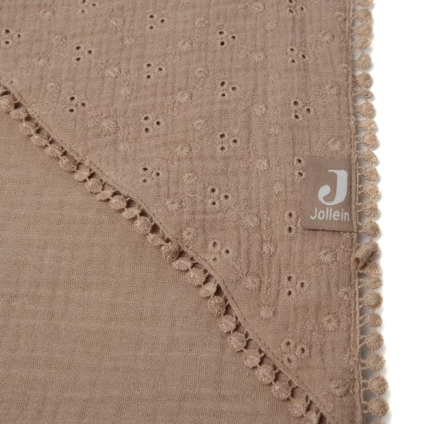 Jollein Embroidery Badcape 75 X 75 Cm Biscuit 7 Jollein Embroidery Badcape 75 X 75 Cm Biscuit - Afbeelding 5