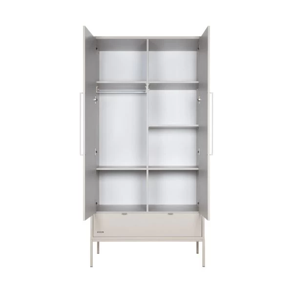 Kidsmill Amy Kledingkast 2-Deurs Oatmeal 5 Kidsmill Amy Kledingkast 2-Deurs Oatmeal - Afbeelding 3