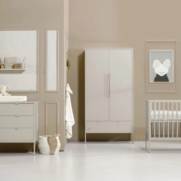 Kidsmill Amy Kledingkast 2-Deurs Oatmeal 7 Kidsmill Amy Kledingkast 2-Deurs Oatmeal - Afbeelding 5