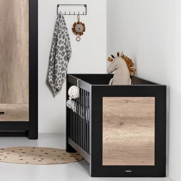 Kidsmill Long Island Babybed Zwart / Oldwood 60 X 120 Cm 7 Kidsmill Long Island Babybed Zwart / Oldwood 60 X 120 Cm - Afbeelding 5