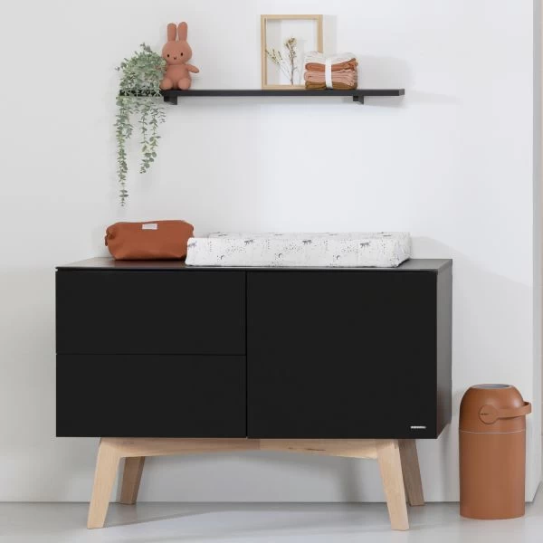 Kidsmill Sixties Commode Zwart Mat / Naturel 6 Kidsmill Sixties Commode Zwart Mat / Naturel - Afbeelding 4