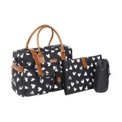 Kidzroom Heart Luiertas Black And White -Kinderproducten kidzroom heart luiertas black and white 1 1 c1fc