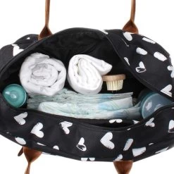 Kidzroom Heart Luiertas Black And White -Kinderproducten kidzroom heart luiertas black and white 2 0d72