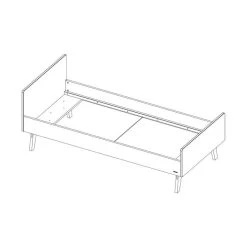 Kidsmill Sixties Bed Zwart Mat / Walnoot 90 X 200 Cm -Kinderproducten knipsel sixties bed 90 x 200 3 1 1 151f