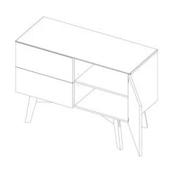 Kidsmill Sixties Commode Wit Mat / Naturel -Kinderproducten knipsel sixties chest open 5535