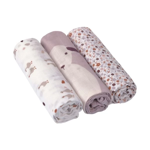 Laessig Tiny Farmer Explorer Flowers Swaddle 3 Stuks 3 Laessig Tiny Farmer Explorer Flowers Swaddle 3 Stuks