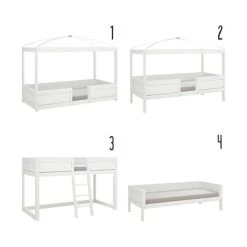 LIFETIME Kidsrooms 4 In 1 Bedcombinatie Luxe Wit Gelakt