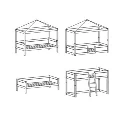 LIFETIME Kidsrooms 4 In 1 Bedcombinatie Luxe Wit Gelakt -Kinderproducten life time 4 in 1 bedcombinatie tekening 1 2 a01a