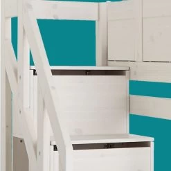 LIFETIME Kidsrooms Halfhoogslaper Met Trapkast Luxe Whitewash -Kinderproducten life time halfhoogslaper met trapkast luxe whitewash 1 8c52