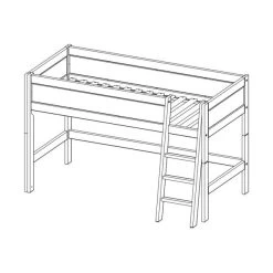 LIFETIME Kidsrooms Halfhoogslaper Luxe Schuine Trap Whitewash -Kinderproducten life time life time halfhoogslaper tekening ca2f