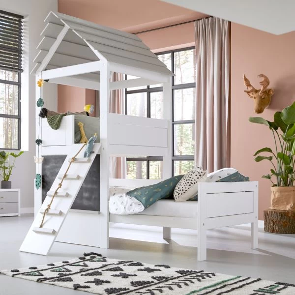 LIFETIME Kidsrooms Play Tower Hutbed Wit Gelakt 4 LIFETIME Kidsrooms Play Tower Hutbed Wit Gelakt - Afbeelding 2