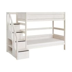 LIFETIME Kidsrooms Stapelbed Met Trapkast Whitewash