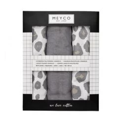 Meyco Panter Swaddle Neutral / Uni Grijs 3 Stuks -Kinderproducten meyco panter swaddle neutral uni grijs 3 stuks 1 259d