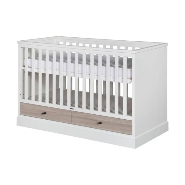 Kidsmill Newport Babybed Wit / Eiken 70 X 140 Cm 5 Kidsmill Newport Babybed Wit / Eiken 70 X 140 Cm - Afbeelding 3