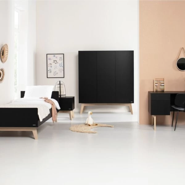 Kidsmill Sixties Bed Zwart Mat / Naturel 90 X 200 Cm 6 Kidsmill Sixties Bed Zwart Mat / Naturel 90 X 200 Cm - Afbeelding 4