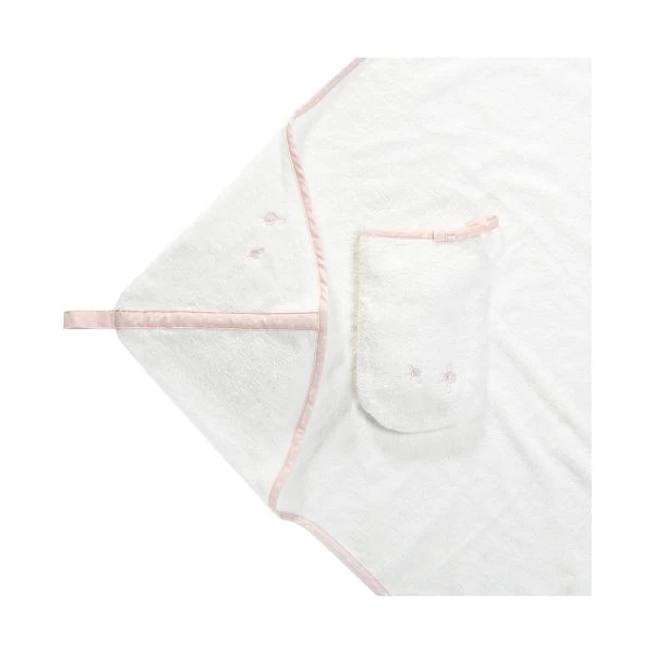 Stokke® Badcape Met Washand Pink Bee 3 Stokke® Badcape Met Washand Pink Bee