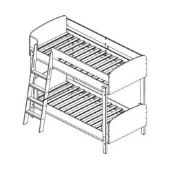 Vipack Kiddy Halfhoogslaper Wit -Kinderproducten vipack kiddy halfhoogslaper tekening 1098