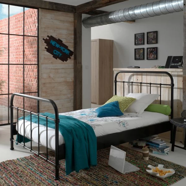 Vipack New York Bed Metaal Zwart 120 X 200 Cm 4 Vipack New York Bed Metaal Zwart 120 X 200 Cm - Afbeelding 2